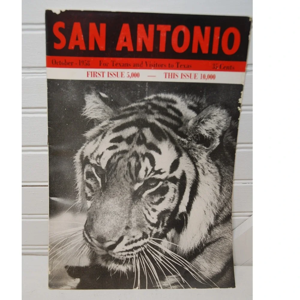 Vintage San Antonio Magazine Texas October 1958 Zoo edition Tiger City